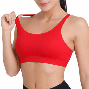 Soutien-gorge de sport personnalisé 2026 pour femme, bleu marine, à larges bretelles, avec maintien extensible, logo frontal, séchage rapide, respirant, pour le yoga et les activités sportives - Product Image 4
