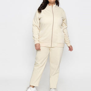 Ensemble de survêtement de jogging uni avec logo personnalisé pour femmes grande taille Vêtements de sport Survêtement de fitness pour femmes - Product Image 1