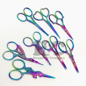 Top classement belle couleur multi plasma petits ciseaux de beauté durable en acier inoxydable cils sourcil ongles broderie utilisation - Product Image 6