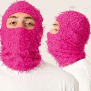 High Quality Distressed Balaclava Knit Hat Full Face Cover Grassy Ski <b>Mask</b> Balaclava for Winter - Product Image 3
