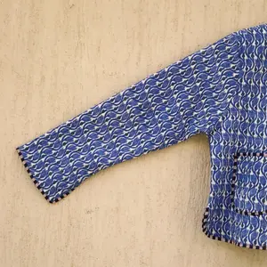 Venta caliente Moda Algodón Estampado Hecho a mano Kantha Trabajo Manga larga Ocasión Desgaste Chaqueta de mujer calidad natural mejor vestido - Product Image 4