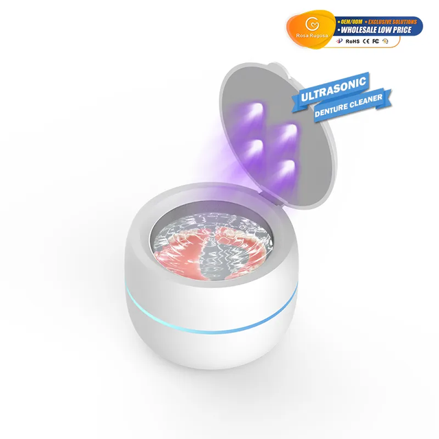 New Portable Mini Household UV Ultrasonic Cleaner for Dentures Dental Aligner Retainer Ultrasonic Denture Care