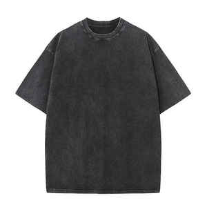 T-shirt oversize délavé à l'acide pour homme, design épaules tombantes, imprimé personnalisé, vêtement décontracté avec service de logo OEM disponible - Product Image 4