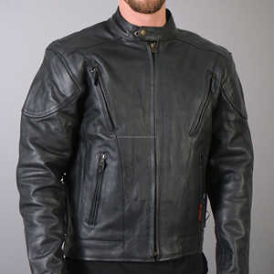 Chaqueta de moto de cuero genuino OEM | Chaqueta impermeable para montar al aire libre | Equipo de cuero de motorista cálido de invierno para hombres - Product Image 6