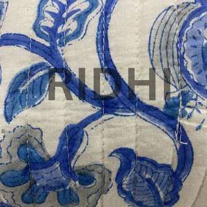 Sac matelassé en coton bleu et blanc, écologique, grand format, pour usage quotidien, avec poignée avant et fermeture éclair, fait main, logo personnalisé imprimé, idéal comme cadeau - Product Image 4