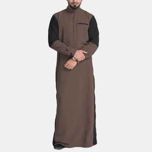 Robes longues à rayures latérales en gros 2026, robes musulmanes islamiques, sweats à capuche pour hommes, robes avec logo personnalisé, respirantes, longueur longue - Product Image 2