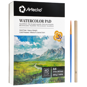 Artecho <span class=keywords><strong>A4</strong></span> 40 feuilles <span class=keywords><strong>300g</strong></span> 210x297mm <span class=keywords><strong>Papier</strong></span> vierge pour peinture <span class=keywords><strong>aquarelle</strong></span> Gouache Marqueur Acrylique <span class=keywords><strong>Aquarelle</strong></span> Livre, <span class=keywords><strong>Papier</strong></span> pour peinture - Product Image 1