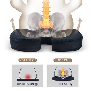 Cojín de asiento de gran oferta, cojín de asiento de espuma viscoelástica para coxis para lesiones en los huesos de la cola; ciática; hemorroides; alivio del dolor pélvico sin látex - Product Image 4