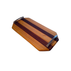 Handmade Wood Food Serving Tray With Metal Handles Advantageous Design Brown Color <b>Chocolates</b> Dessert Tray - Product Image 5