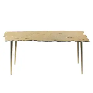 铝制控制台桌独特设计手工铸造铝制，带金色饰面，用于客厅和卧室