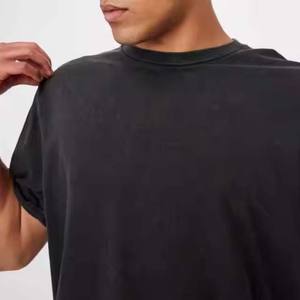 T-shirt de gymnastique pour hommes 100% coton 180g conception d'impression numérique personnalisée courte longueur avec technique de bouffée sonnerie de cou personnalisée - Product Image 6