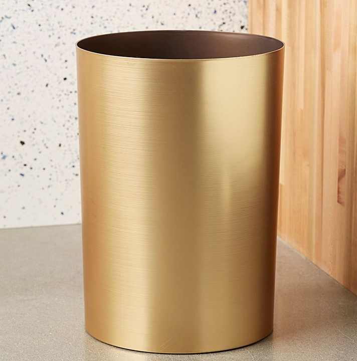 Artisan metal waste bin with textured finished and strong frame built for elegance functionality and long use