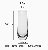 Verre cristallin simple monocouche en forme d'œuf, transparent, résistant à la chaleur, fait main, minimaliste, couleur unie, bombé