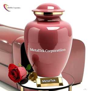 Alta calidad, color personalizado, estilo americano, cenizas conmemorativas para adultos, tarro de urna de Metal, urna de cremación de latón rosa para ceremonias funerarias - Product Image 1