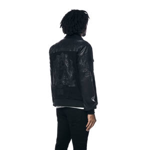 Venta al por mayor de los hombres de lona de invierno elegante informal de moda de cuero genuino Universidad Varsity chaqueta personalizada Chenille bordado servicio OEM - Product Image 6