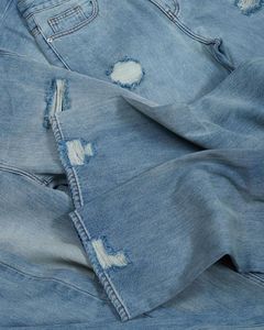 กางเกงยีนส์ขาบานสำหรับผู้ชายกางเกงยีนส์สไตล์ฮิปฮอปทรงตรงทรงหลวมซักได้ตามต้องการ - Product Image 2