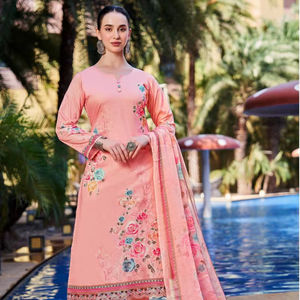 Impresión digital de algodón de césped Salwar Kameez indio y pakistaní Premium con bordado Precio al por mayor para fiestas - Product Image 1