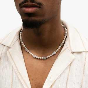 Collar de Moissanita Smiley Pearl de 6 mm - Product Image 1