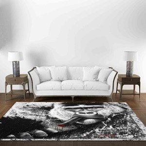 Alfombra con estampado de gorila fumando: alfombra antideslizante vibrante para decoración del hogar, alfombra delgada no tejida - Product Image 3
