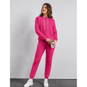 เสื้อวอร์มมีฮู้ดของผู้หญิงเสื้อกันหนาวมีฮู้ดผ้าฟลีซโอเวอร์ไซส์ชุดวอร์มสีล้วนสำหรับฤดูใบไม้ร่วงและฤดูหนาว - Product Image 2