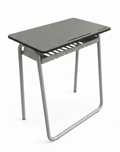 High Quality Modern U Leg Single Student <b>Desk</b> Eco-Friendly Perforated Wood Shelf <b>Compact</b> Laminate Wood Frame School Hotel - Product Image 3