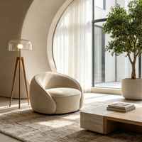 Sofá Individual de Tela Personalizable, Sillón Moderno con Forma de Huevo para Sala de Estar, Cómodo Sillón para el Hogar y Hoteles