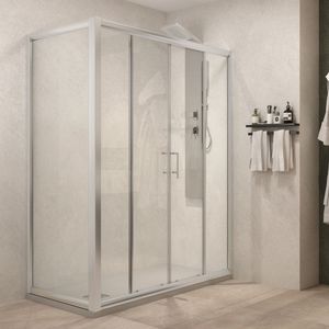 Florian LF194F 6 mm cristallo cromato IX porta doccia fissa 100 cm dimensione regolabile tipo di cristallo - Product Image 1