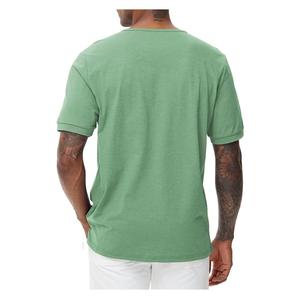 Meilleure vente top qualité d'exportation couleur unie à manches courtes col en V 100% coton t-shirt en jersey simple du Bangladesh prix usine - Product Image 2