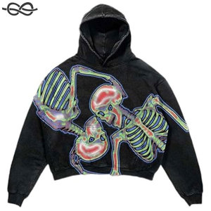 Custom 100% Cotton Acid Washed Hoodie Oversized Blank Terry Heavy Weight <b>Vintage</b> <b>Sweatshirts</b> Pullover Men's Hoodies Boxy Stone - Product Image 1