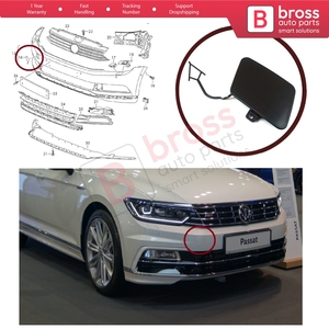 Cubierta de Gancho de Remolque para Parachoques Delantero BSP1024 3G0807155 para Passat B8 2014-2019 - Product Image 5