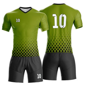 Tenue de football pour jeunes de qualité supérieure, personnalisable, 100% polyester, maillot de football à col rond à manches courtes, ensembles de shorts - Product Image 5