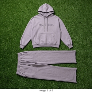 Conjunto de Sudadera con Capucha Lavanda Oversize y Pantalones Anchos de Felpa de Algodón para Mujer, Estilo Urbano, Venta al por Mayor OEM - Product Image 6