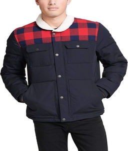 Chaqueta de cuero de lona original de otoño para hombre, estilo acolchado con cuello levantado, precio razonable, talla grande, moda - Product Image 1