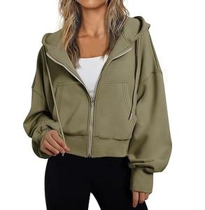 Coupe ample surdimensionné recadrée poids lourd épais sweats à capuche zippés Logo personnalisé épaule tombante fermeture éclair sweat à capuche bas prix en vrac capuche thermique - Product Image 1