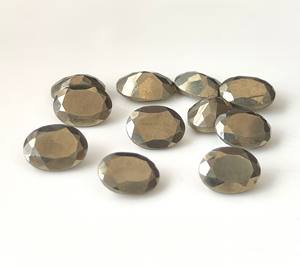 Prix de gros Pyrite naturelle facettée, pierre précieuse en vrac, taille ovale 3x5mm-20x30mm, couleur dorée pour la fabrication de bijoux KHATUSHYAM GEMS - Product Image 2