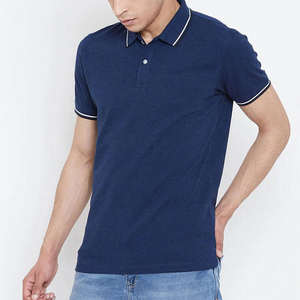 Nueva llegada de los hombres para la camisa de polo elegante y cómodo de más tamaño ropa de calle cuello redondo de algodón impreso diseño de punto - Product Image 2