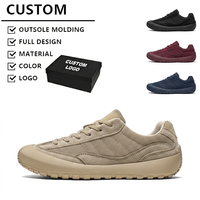 Chaussures de marche pour hommes en microfibre, semelle épaisse amortie, antidérapantes, protection des orteils, respirantes, basses, à lacets, décontractées