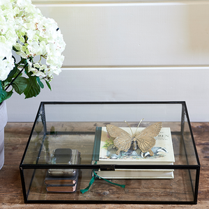 Nuevo joyero de Metal elegante diseño tradicional hecho a mano al por mayor tazón de vidrio forma cuadrada caja de anillo de vidrio decorativa - Product Image 3