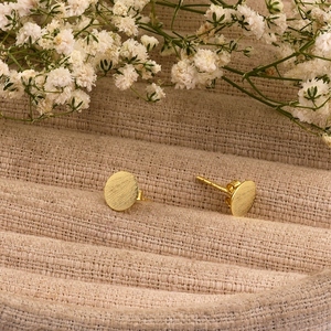 925 Sterling <b>Silver</b> <b>Stud</b> Earring Plain Gold-Plated Fashionable Wedding or Anniversary Party Gift for Women - Product Image 3