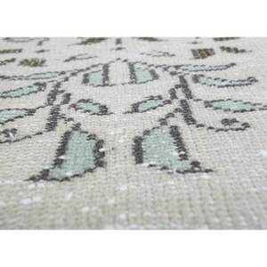 Tapis en laine noué à la main vert vintage, grand format, Pae-1488, motif médaillon abstrait rectangulaire pour la maison, le salon, le couloir - Tapis de chambre - Product Image 3