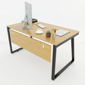 BFTB2006 Trapez Bamboo II 140x80cm Laptop <b>Desk</b> <b>Foldable</b> Computer <b>Desk</b> with Assembled Iron Legs and Drawer for School Use - Product Image 1