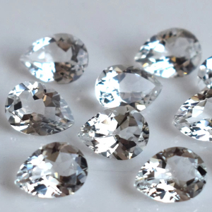 ลูกแพร์บุษราคัมสีขาวธรรมชาติตัดขนาด3X5มม. ตัดลูกแพร์บุษราคัมสีขาว - Product Image 1