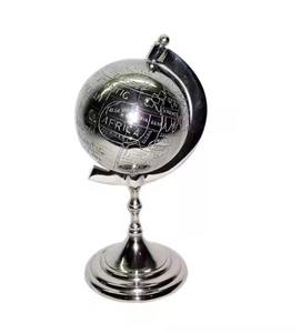 Globo de escritorio de metal moderno con continentes etiquetados para exhibición educativa, estante de oficina, decoración de viaje, acento temático para el hogar - Product Image 3