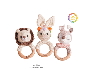 Sonajeros de ganchillo para bebé, sonajero de punto de algodón hecho a mano, juguetes para bebés, mordedor infantil, juguete seguro para recién nacidos, juguetes de regalo - Product Image 4