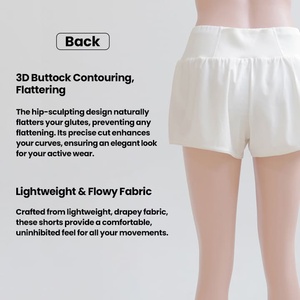 Shorts de Yoga 2 en 1 con Forro de Compresión Incorporado, Bolsillo con Cremallera, Shorts Ligeros para Correr, Fabricante OEM ODM Personalizado - Product Image 4