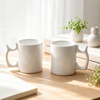 Mug à café en céramique blanche 340 ml, mug vierge pour sublimation avec logo personnalisé, pour le bureau, la maison, cadeau