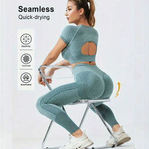 Logo sur mesure Yoga ensemble 1 pièce pour femmes Fitness Gym vêtements Sportswear entraînement Sport mode en gros femmes Legging soutien-gorge - Product Image 5