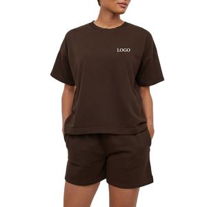 Camisa de gimnasio de diseño Popular para mujer y pantalón corto nuevo material suave de moda cómodo ligero sostenible elegante conjunto de pantalones cortos para adultos - Product Image 5