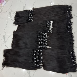 SUPER DOUBLE RAW NATUREL DROIT NOIR SOYEUX LISSE POUR FAIRE DES PERRUQUES DES EXTENSIONS DE CHEVEUX HUMAINS PURS - Product Image 4