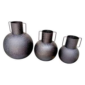 Vase à fleurs en métal décoratif en gros d'usine, style nordique, vase en fer jaune, artisanat fait à la main, pot de plante de table d'intérieur, maison moderne - Product Image 3